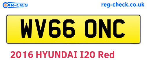 WV66ONC are the vehicle registration plates.