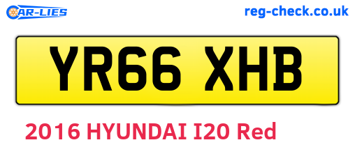 YR66XHB are the vehicle registration plates.