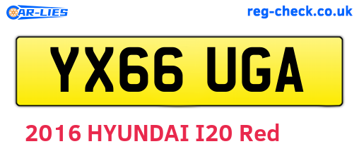 YX66UGA are the vehicle registration plates.