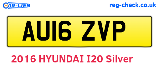AU16ZVP are the vehicle registration plates.