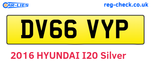 DV66VYP are the vehicle registration plates.