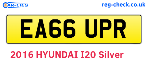 EA66UPR are the vehicle registration plates.