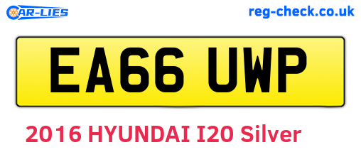 EA66UWP are the vehicle registration plates.