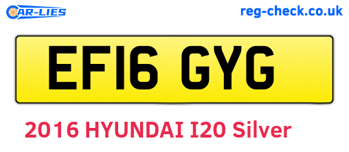 EF16GYG are the vehicle registration plates.