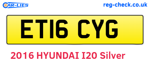 ET16CYG are the vehicle registration plates.