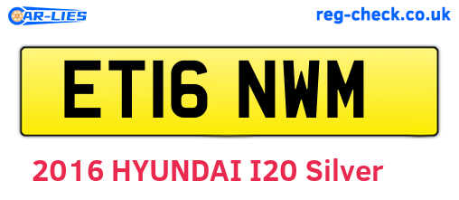 ET16NWM are the vehicle registration plates.