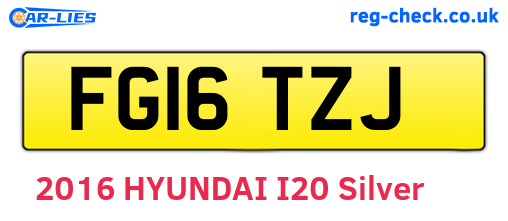 FG16TZJ are the vehicle registration plates.