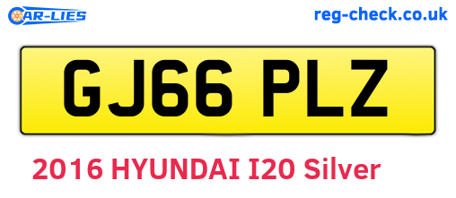 GJ66PLZ are the vehicle registration plates.