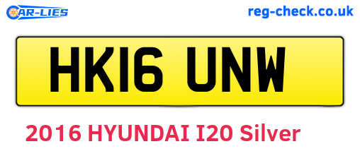 HK16UNW are the vehicle registration plates.