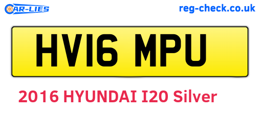HV16MPU are the vehicle registration plates.