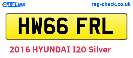 HW66FRL are the vehicle registration plates.