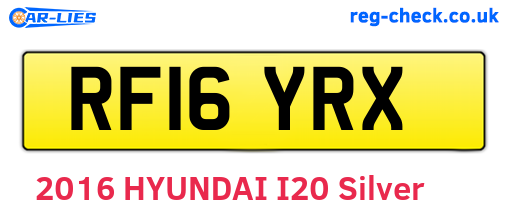 RF16YRX are the vehicle registration plates.