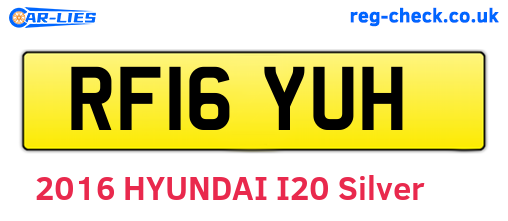 RF16YUH are the vehicle registration plates.