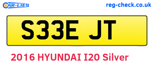 S33EJT are the vehicle registration plates.