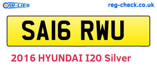 SA16RWU are the vehicle registration plates.