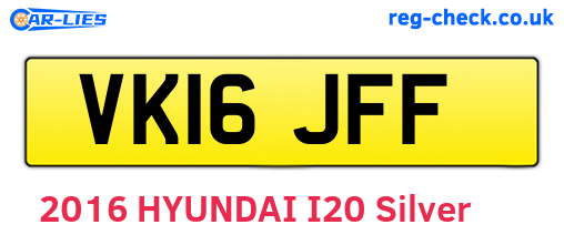 VK16JFF are the vehicle registration plates.