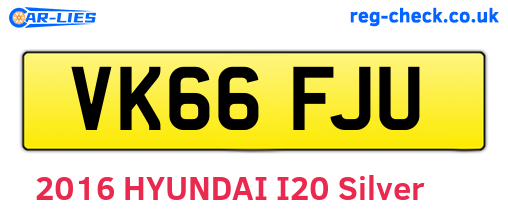 VK66FJU are the vehicle registration plates.