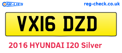 VX16DZD are the vehicle registration plates.