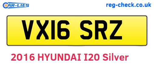 VX16SRZ are the vehicle registration plates.