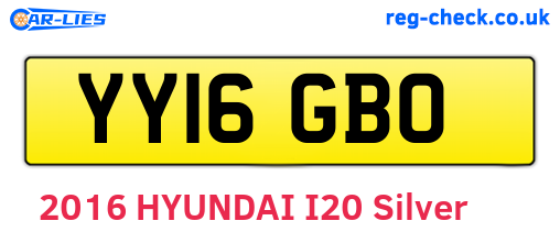 YY16GBO are the vehicle registration plates.