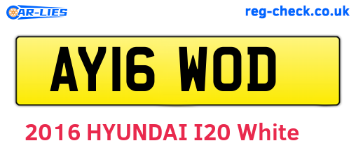 AY16WOD are the vehicle registration plates.