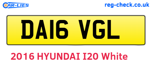 DA16VGL are the vehicle registration plates.