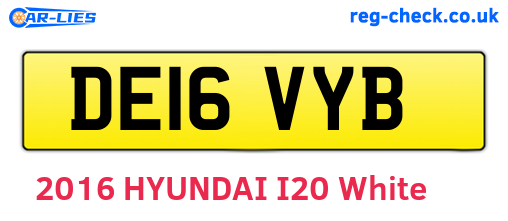 DE16VYB are the vehicle registration plates.