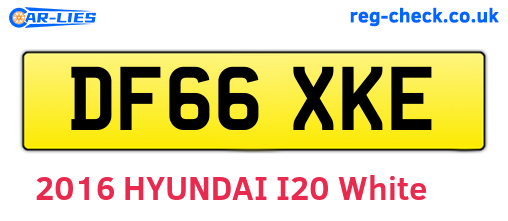 DF66XKE are the vehicle registration plates.