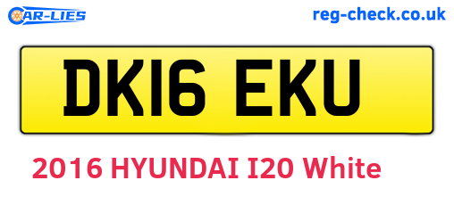 DK16EKU are the vehicle registration plates.