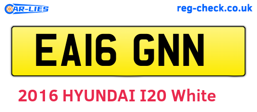 EA16GNN are the vehicle registration plates.