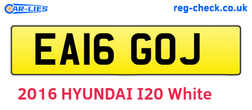 EA16GOJ are the vehicle registration plates.