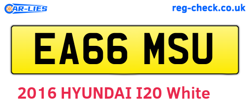 EA66MSU are the vehicle registration plates.
