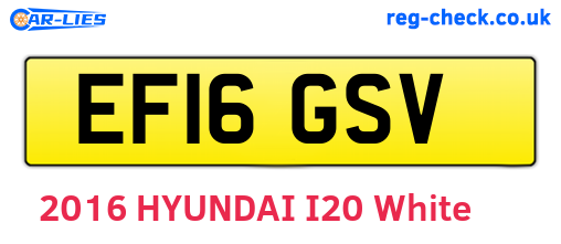 EF16GSV are the vehicle registration plates.