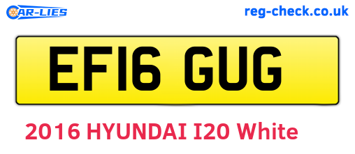 EF16GUG are the vehicle registration plates.