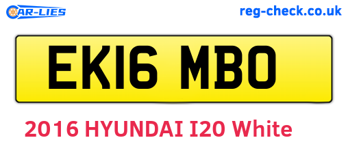 EK16MBO are the vehicle registration plates.