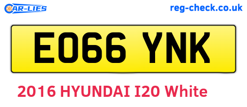 EO66YNK are the vehicle registration plates.