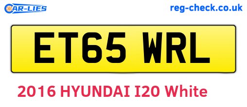 ET65WRL are the vehicle registration plates.