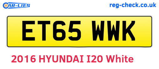 ET65WWK are the vehicle registration plates.