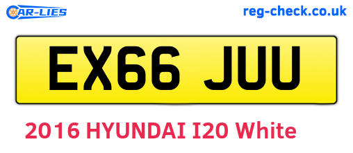 EX66JUU are the vehicle registration plates.