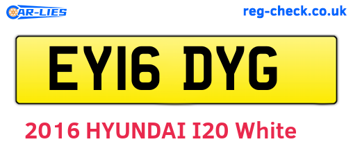 EY16DYG are the vehicle registration plates.