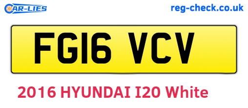 FG16VCV are the vehicle registration plates.