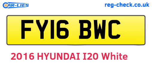 FY16BWC are the vehicle registration plates.