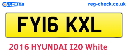 FY16KXL are the vehicle registration plates.