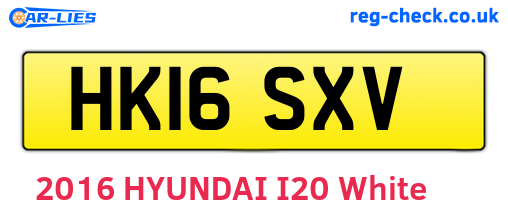 HK16SXV are the vehicle registration plates.