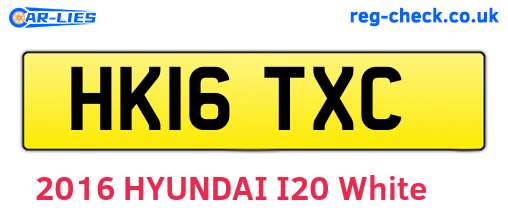 HK16TXC are the vehicle registration plates.