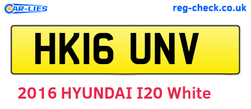 HK16UNV are the vehicle registration plates.