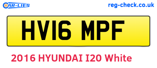 HV16MPF are the vehicle registration plates.
