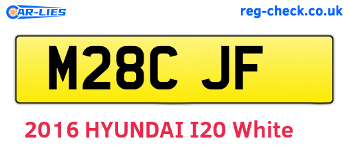 M28CJF are the vehicle registration plates.