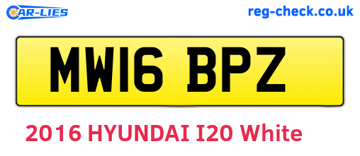 MW16BPZ are the vehicle registration plates.