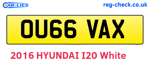 OU66VAX are the vehicle registration plates.